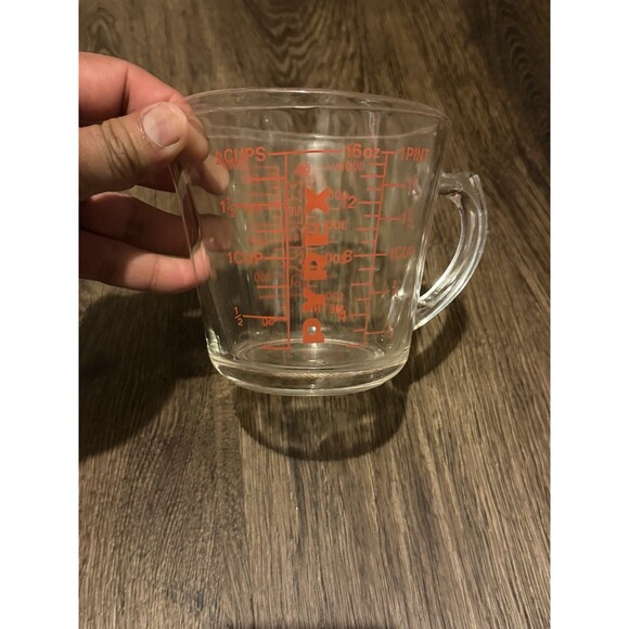 Set of 4 Pyrex Glass Measuring Cups w/Spouts Red Letters Clear  1,1,2,&4 Cups - Picture 10 of 10